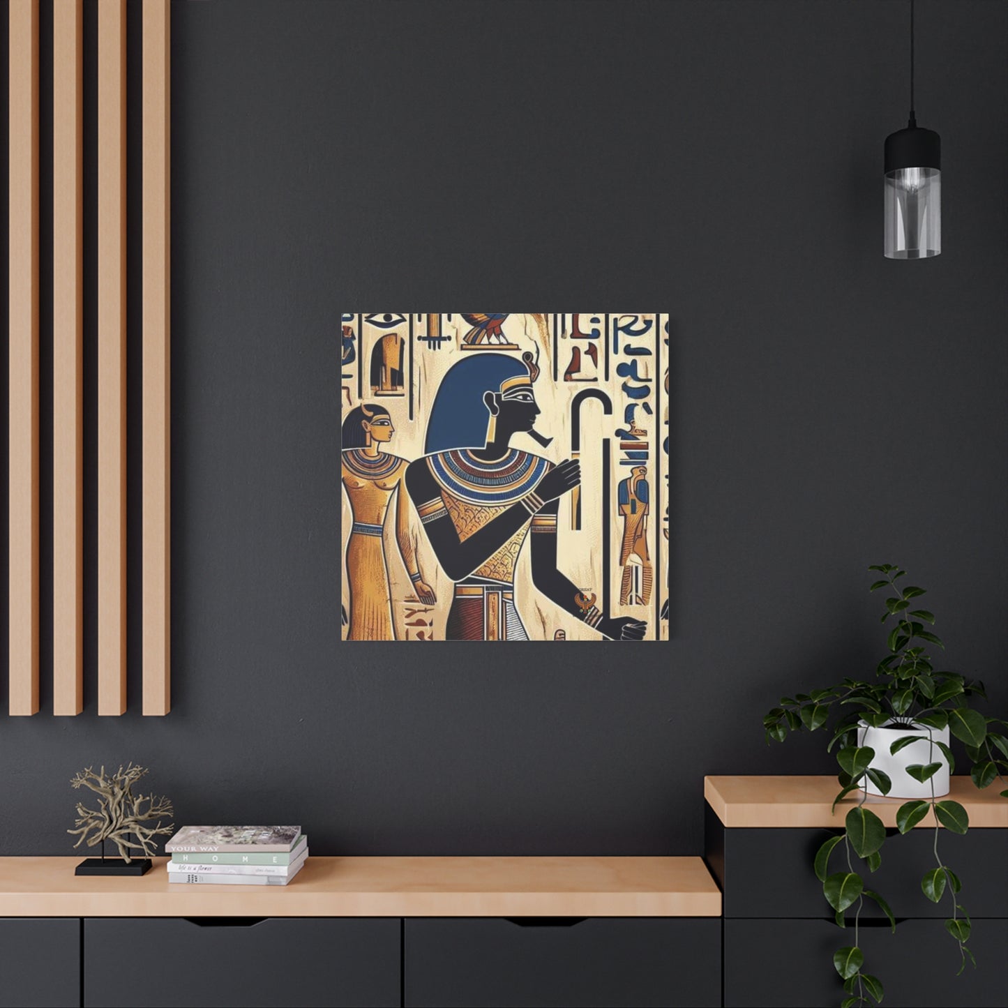 Kemet Art Bleu & Red Canvas | Vibrant Colors, Timeless Heritage