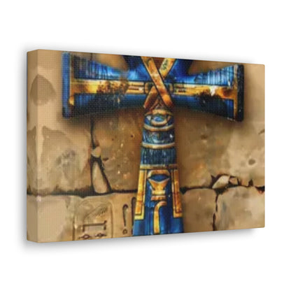 Ankh (Blue) Art Canvas | Symbol of Life and Eternity