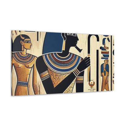 Kemet Art Bleu & Red Canvas | Vibrant Colors, Timeless Heritage