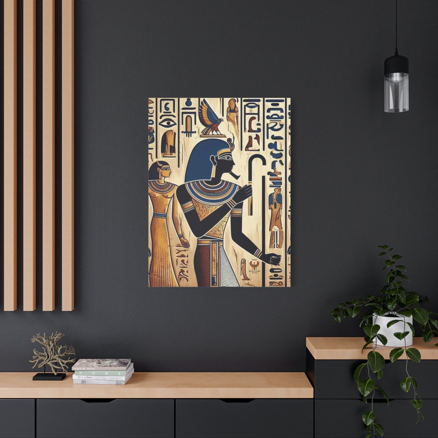 Kemet Art Bleu & Red Canvas | Vibrant Colors, Timeless Heritage