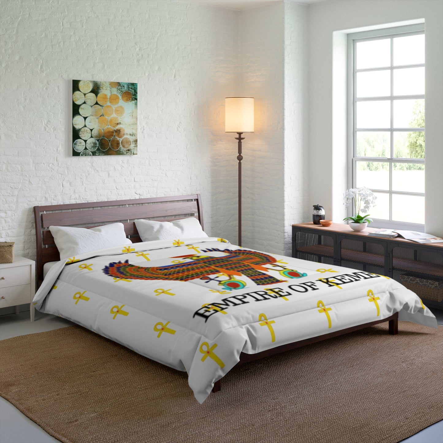 White Comforter Great - Empire of Kemet Branded | Bold Style, Comfort, and Heritage