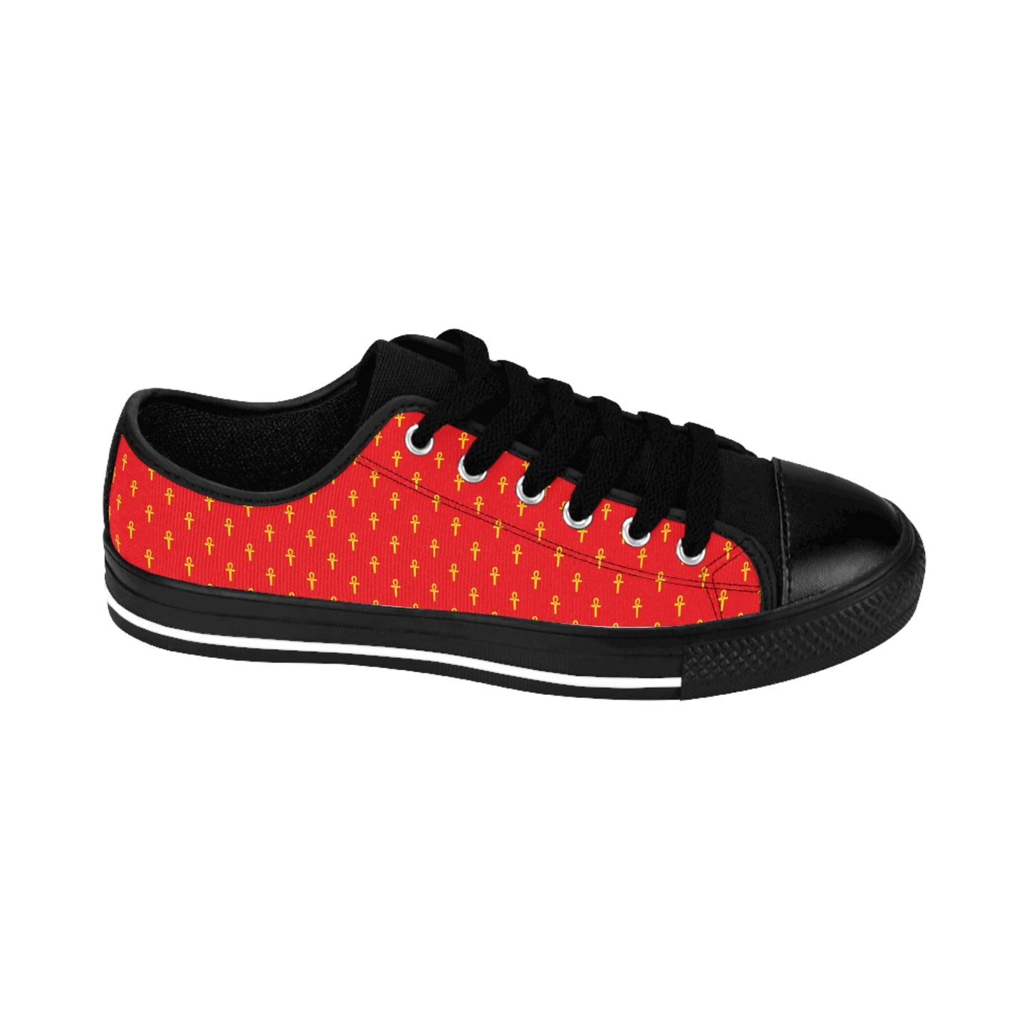 Red Men's Sneakers - Great Empire of Kemet Branded | Bold Style, Comfort, and Heritage