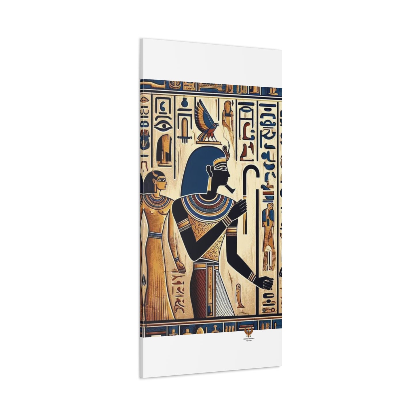 Kemet Art Bleu & Red Canvas | Vibrant Colors, Timeless Heritage