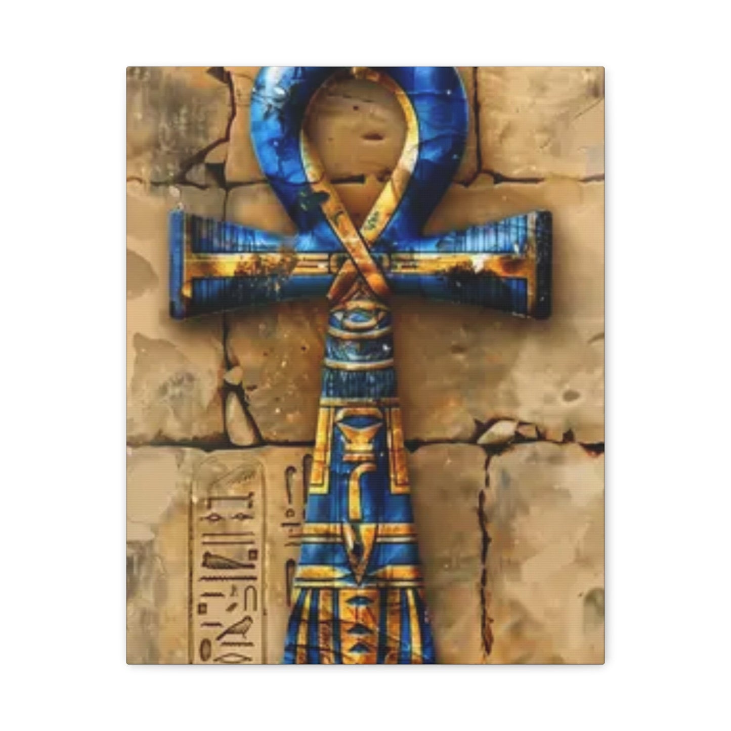 Ankh (Blue) Art Canvas | Symbol of Life and Eternity