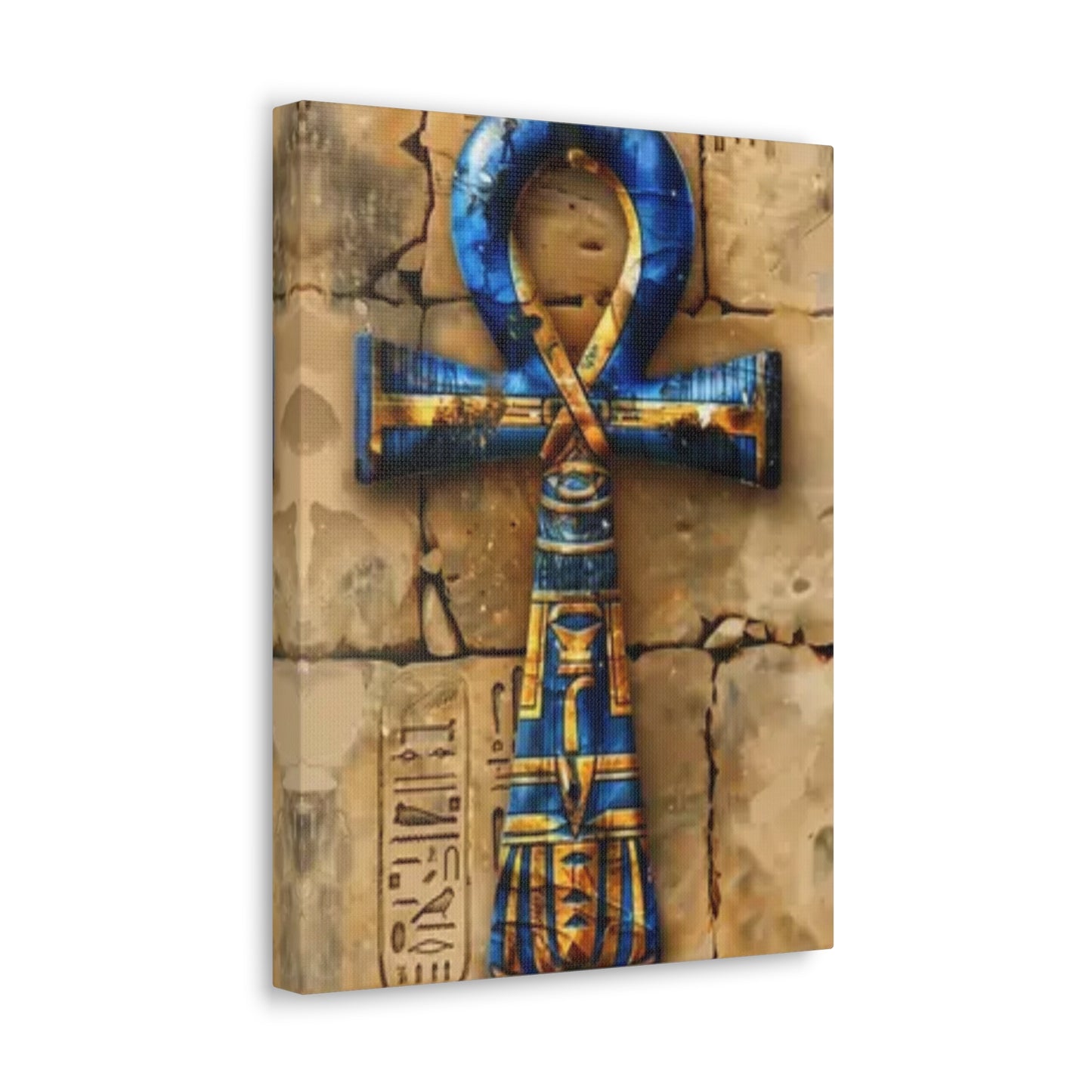 Ankh (Blue) Art Canvas | Symbol of Life and Eternity