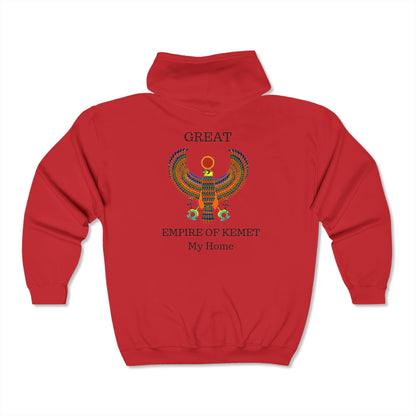 Sweat-shirt à capuche zippé unisexe Heavy Blend™ – Marque Great Empire of Kemet | Style audacieux, confort et héritage