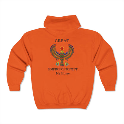 Sweat-shirt à capuche zippé unisexe Heavy Blend™ – Marque Great Empire of Kemet | Style audacieux, confort et héritage