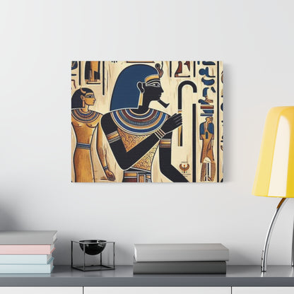 Kemet Art Bleu & Red Canvas | Vibrant Colors, Timeless Heritage