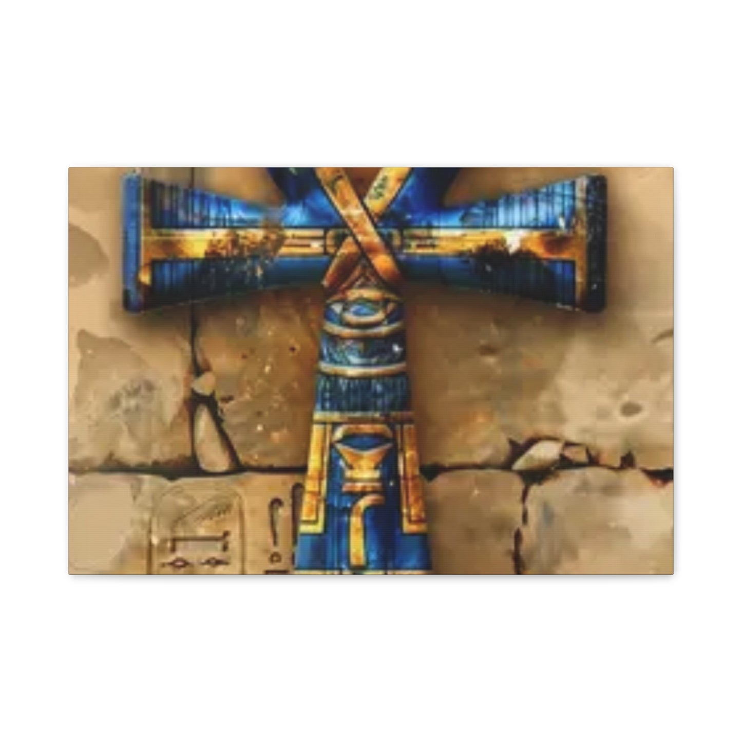 Ankh (Blue) Art Canvas | Symbol of Life and Eternity