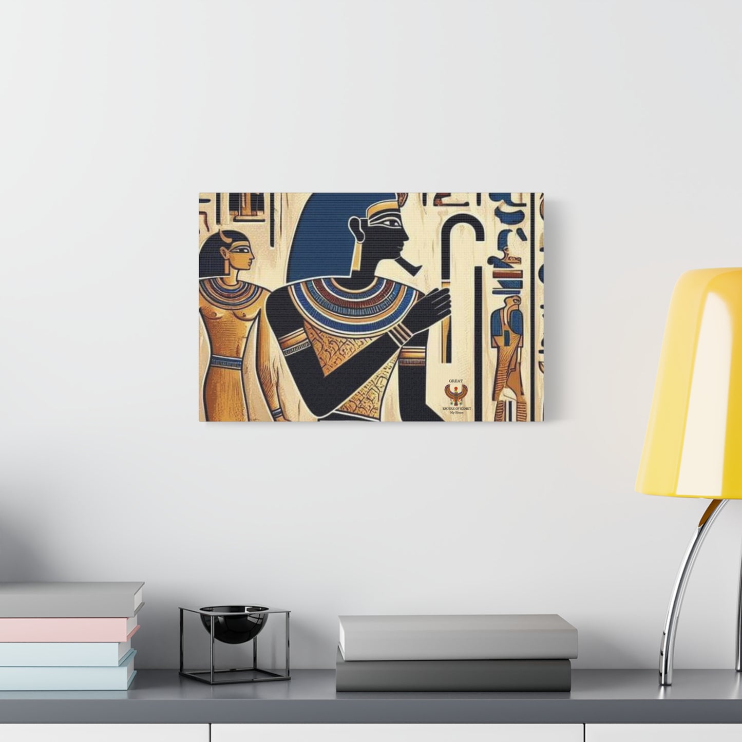 Kemet Art Bleu & Red Canvas | Vibrant Colors, Timeless Heritage