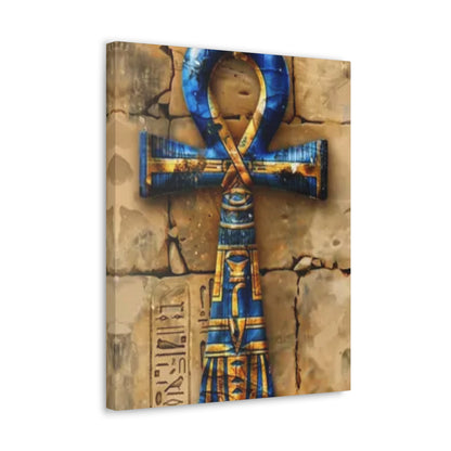 Ankh (Blue) Art Canvas | Symbol of Life and Eternity