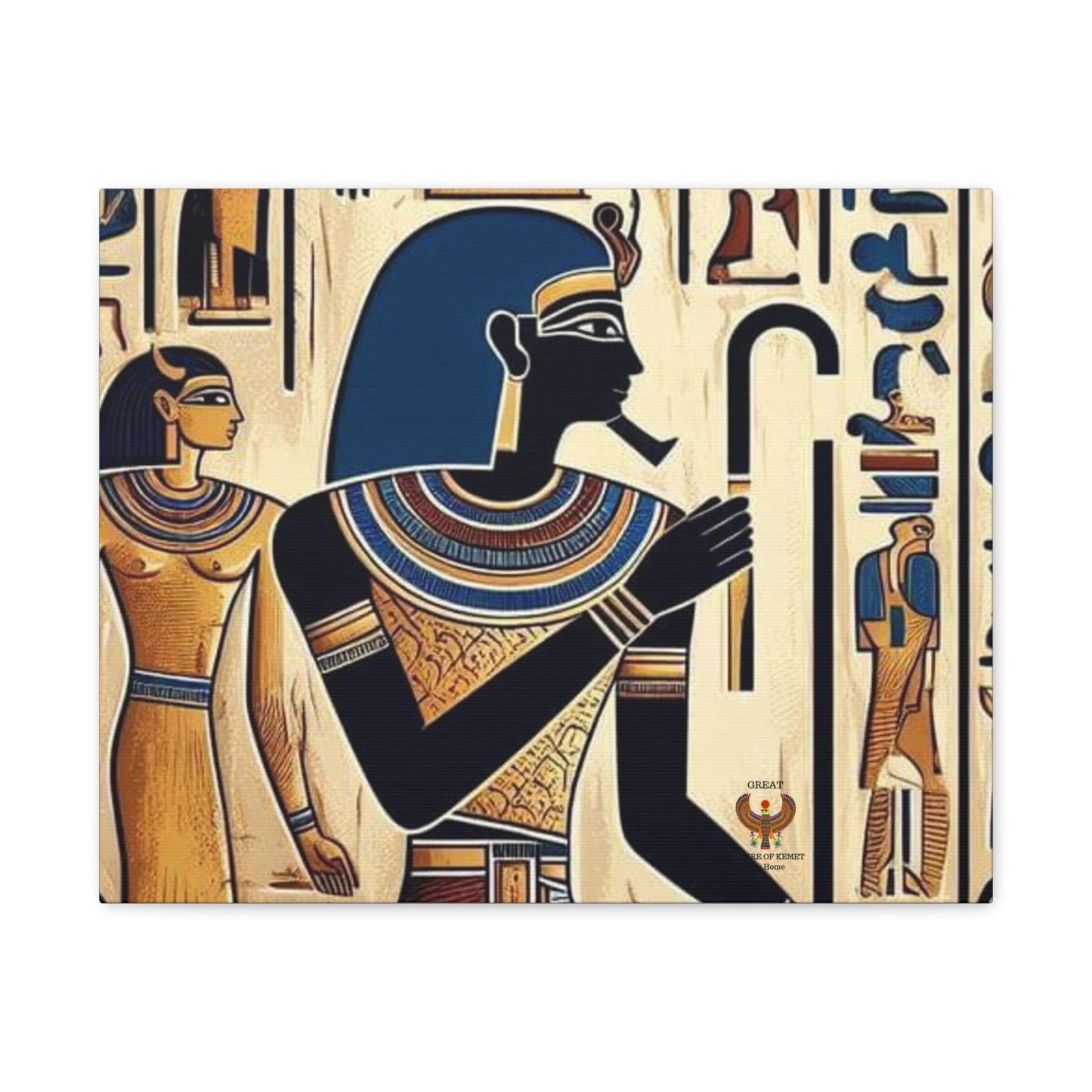 Kemet Art Bleu & Red Canvas | Vibrant Colors, Timeless Heritage