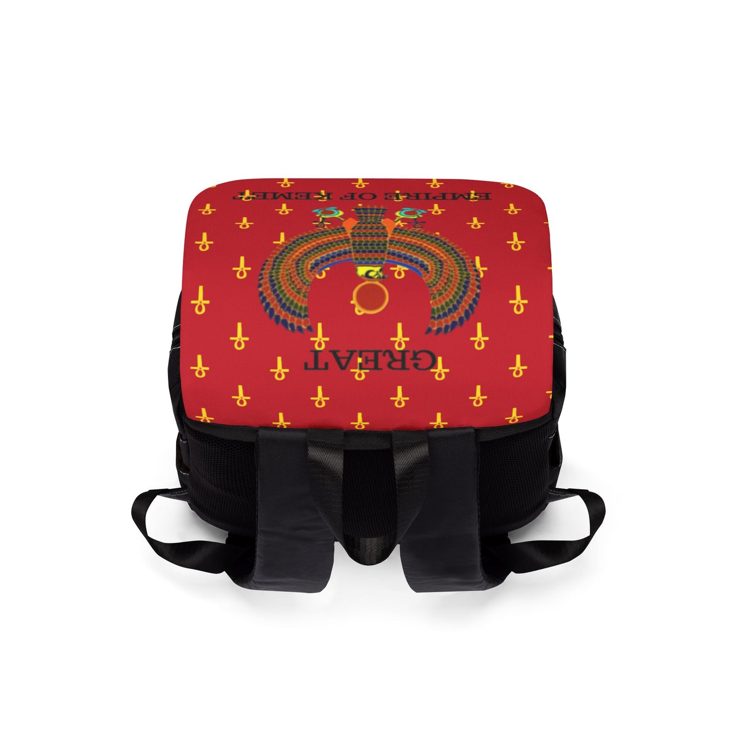 Red Shoulder Backpack - Great Empire of Kemet Branded | Bold Style, Comfort, and Heritage