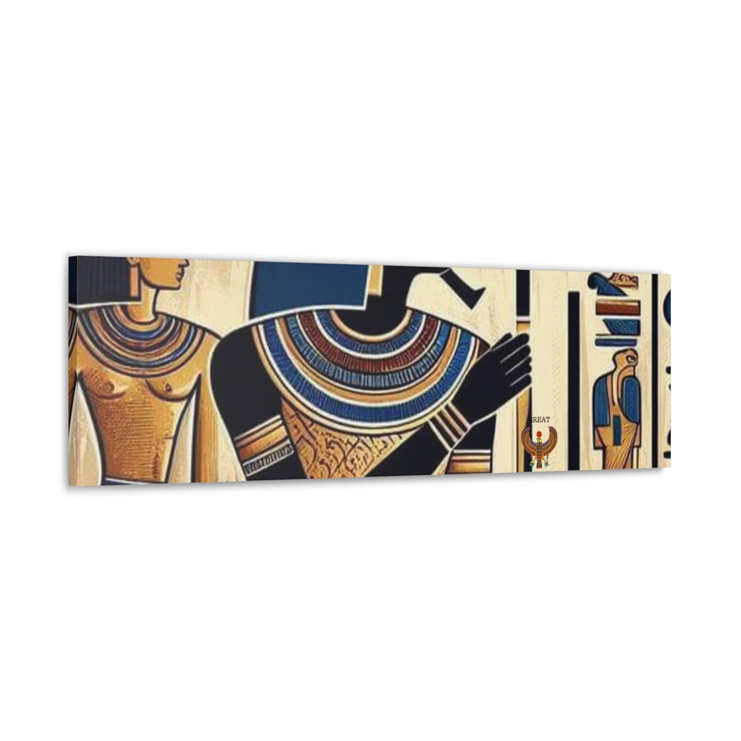 Kemet Art Bleu & Red Canvas | Vibrant Colors, Timeless Heritage