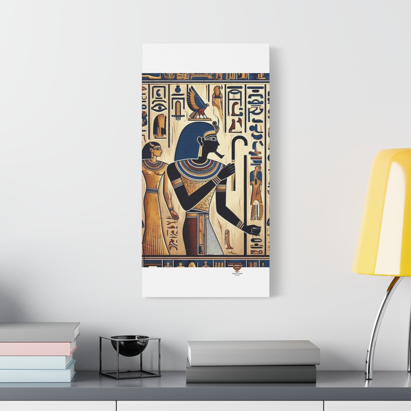 Kemet Art Bleu & Red Canvas | Vibrant Colors, Timeless Heritage