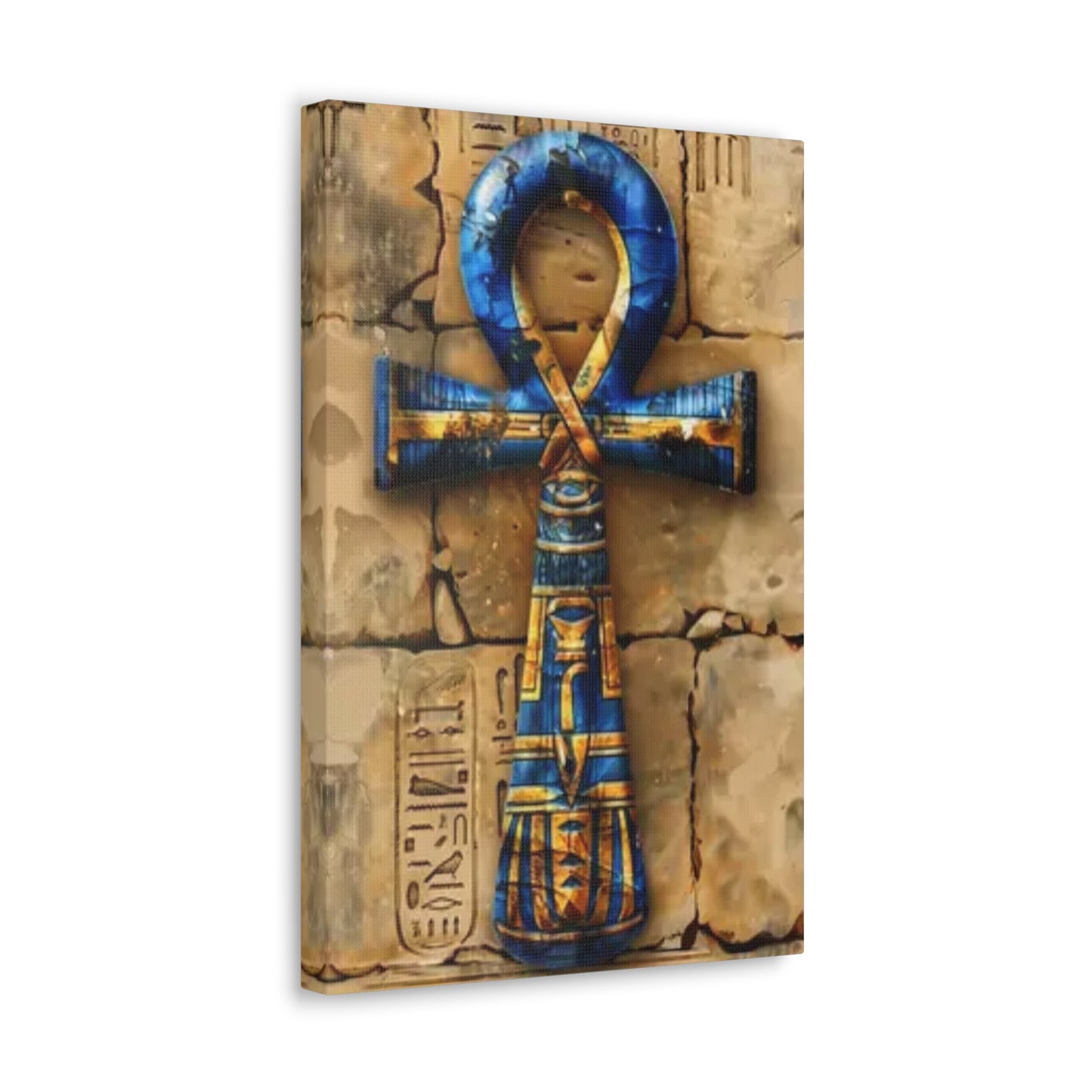 Ankh (Blue) Art Canvas | Symbol of Life and Eternity