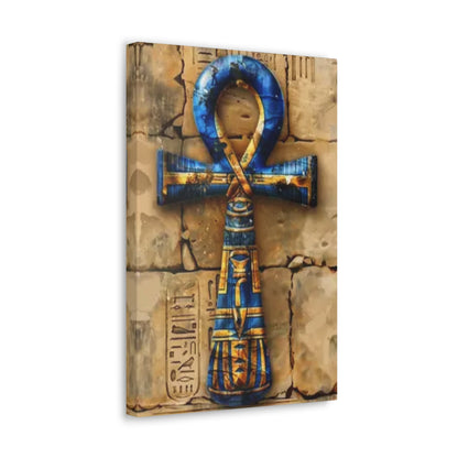 Ankh (Blue) Art Canvas | Symbol of Life and Eternity