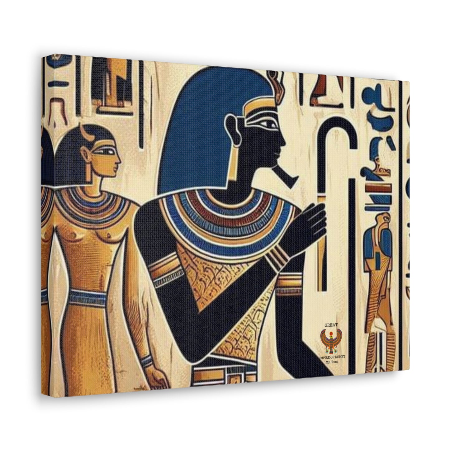 Kemet Art Bleu & Red Canvas | Vibrant Colors, Timeless Heritage