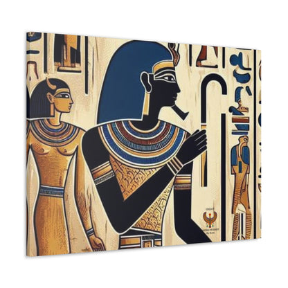 Kemet Art Bleu & Red Canvas | Vibrant Colors, Timeless Heritage