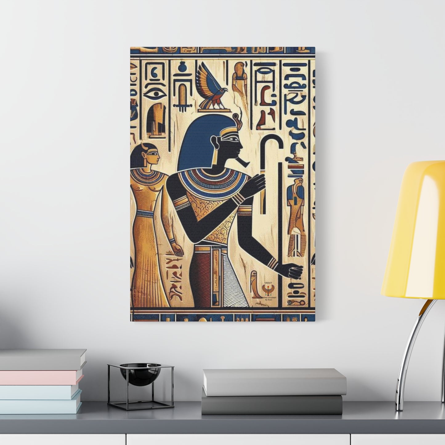 Kemet Art Bleu & Red Canvas | Vibrant Colors, Timeless Heritage