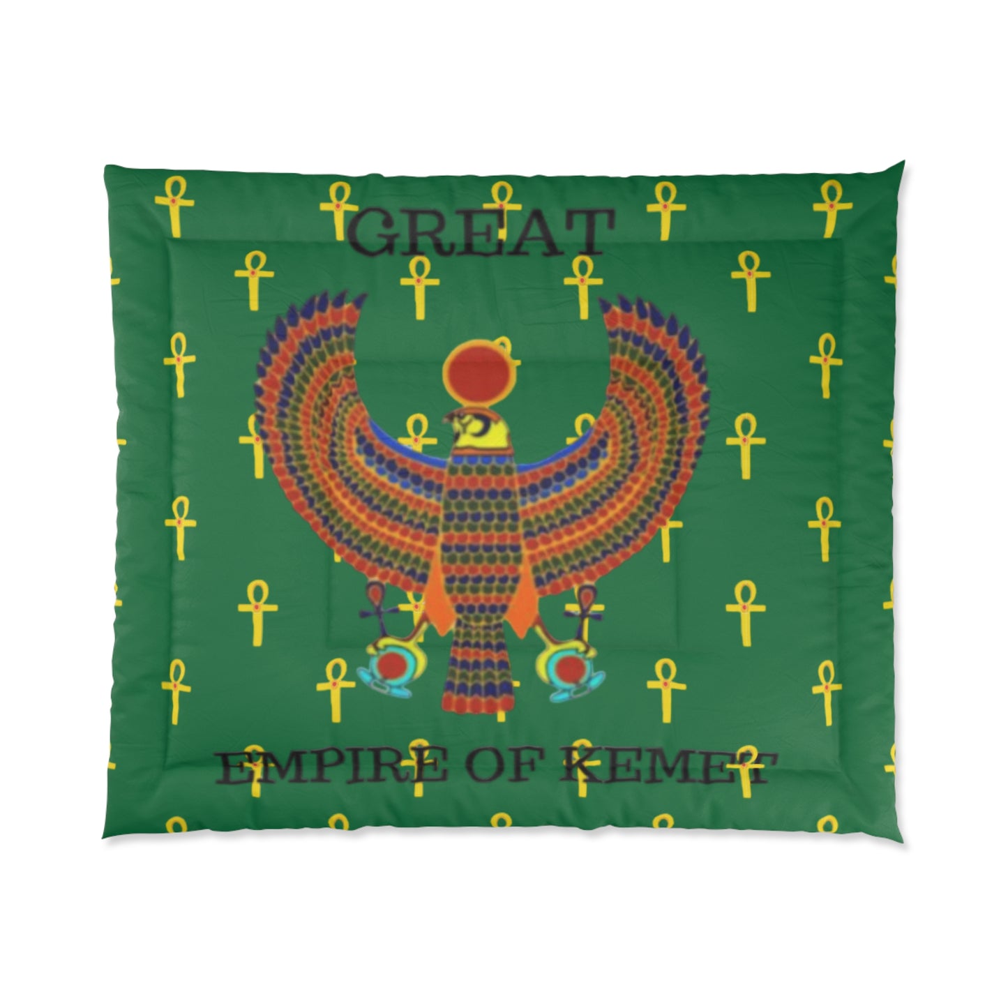 Green Comforter - Great Empire of Kemet Branded | Bold Style, Comfort, and Heritage