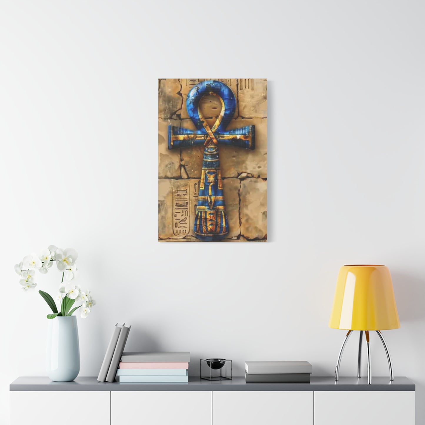 Ankh (Blue) Art Canvas | Symbol of Life and Eternity