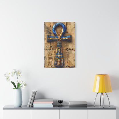 Ankh (Blue) Art Canvas | Symbol of Life and Eternity