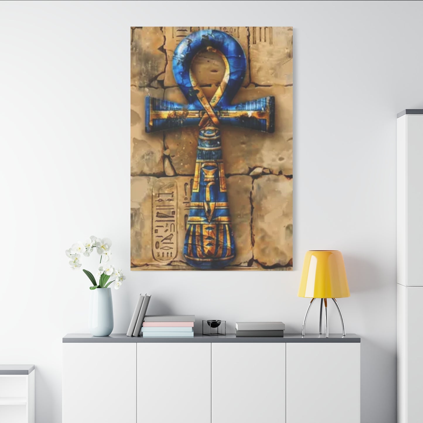 Ankh (Blue) Art Canvas | Symbol of Life and Eternity